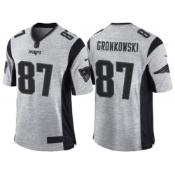 New England Patriots #87 Rob Gronkowski 2016 Gridiron Gray II NFL Limited Jersey New England Patriots #87 Rob Gronkowski 2016 Gridiron Gray II NFL Limited Jersey