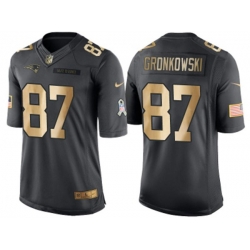 New England Patriots #87 Rob Gronkowski Anthracite 2016 Christmas Gold NFL Limited Salute to Service Jersey New England Patriots #87 Rob Gronkowski Anthracite 2016 Christmas Gold NFL Limited Salute to Service Jersey