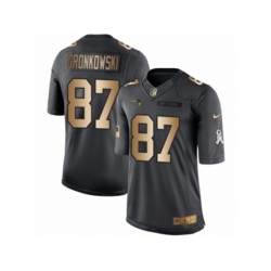 New England Patriots #87 Rob Gronkowski Limited Black Gold Salute to Service NFL Jersey New England Patriots #87 Rob Gronkowski Limited Black Gold Salute to Service NFL Jersey