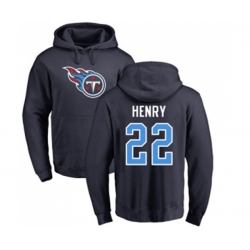 Tennessee Titans #22 Derrick Henry Navy Blue Name & Number Logo Pullover Hoodie