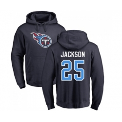 Tennessee Titans #25 Adoree Jackson Navy Blue Name & Number Logo Pullover Hoodie