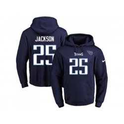 Tennessee Titans #25 Adoree Jackson Navy Blue Name & Number Pullover NFL Hoodie