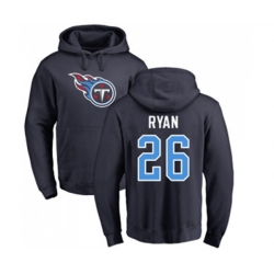 Tennessee Titans #26 Logan Ryan Navy Blue Name & Number Logo Pullover Hoodie
