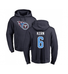 Tennessee Titans #6 Brett Kern Navy Blue Name & Number Logo Pullover Hoodie