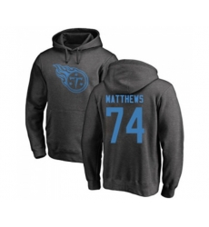 Tennessee Titans #74 Bruce Matthews Ash One Color Pullover Hoodie