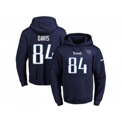 Tennessee Titans #84 Corey Davis Navy Blue Name & Number Pullover NFL Hoodie
