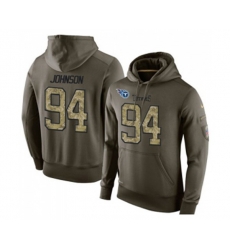 Tennessee Titans #94 Austin Johnson Green Salute To Service Mens Pullover Hoodie
