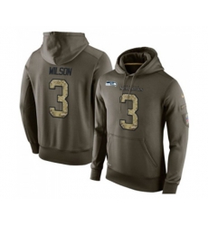 Seattle Seahawks #3 Russell Wilson Green Salute To Service Pullover Hoodie