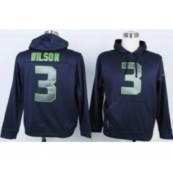 Seattle Seahawks #3 Russell Wilson blue[pullover hooded sweatshirt]