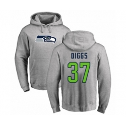 Seattle Seahawks #37 Quandre Diggs Ash Name & Number Logo Pullover Hoodie