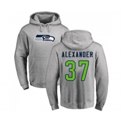 Seattle Seahawks #37 Shaun Alexander Ash Name & Number Logo Pullover Hoodie