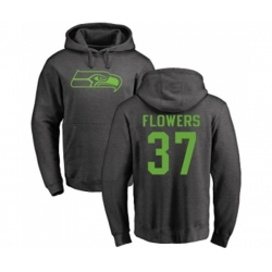 Seattle Seahawks #37 Tre Flowers Ash One Color Pullover Hoodie