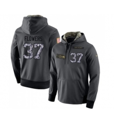 Seattle Seahawks #37 Tre Flowers Stitched Black Anthracite Salute to Service Player Performance Hoodie
