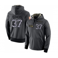 Seattle Seahawks #37 Tre Flowers Stitched Black Anthracite Salute to Service Player Performance Hoodie