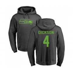 Seattle Seahawks #4 Michael Dickson Ash One Color Pullover Hoodie