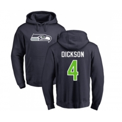 Seattle Seahawks #4 Michael Dickson Navy Blue Name & Number Logo Pullover Hoodie