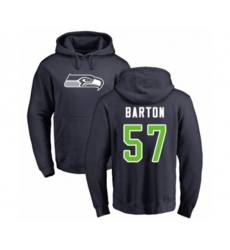 Seattle Seahawks #57 Cody Barton Navy Blue Name & Number Logo Pullover Hoodie