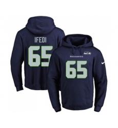 Seattle Seahawks #65 Germain Ifedi Navy Blue Name & Number Pullover Hoodie