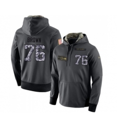 Seattle Seahawks #76 Duane Brown Stitched Black Anthracite Salute to Service Player Performance Hoodie