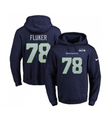 Seattle Seahawks #78 D.J. Fluker Navy Blue Name & Number Pullover Hoodie