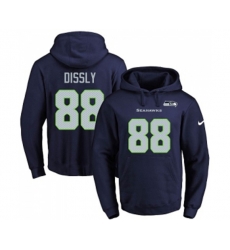 Seattle Seahawks #88 Will Dissly Navy Blue Name & Number Pullover Hoodie