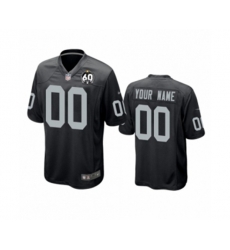 Oakland Raiders Customized Black 60th Anniversary Game Jersey