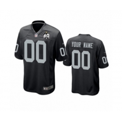 Oakland Raiders Customized Black 60th Anniversary Game Jersey