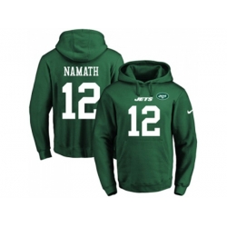 New York Jets #12 Joe Namath Green Name & Number Pullover NFL Hoodie