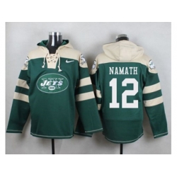 New York Jets #12 Joe Namath Green Player Pullover NFL Hoodie