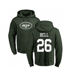 New York Jets #26 LeVeon Bell Green Name & Number Logo Pullover Hoodie