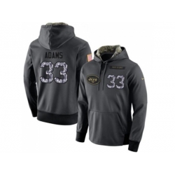 New York Jets #33 Jamal Adams Stitched Black Anthracite Salute to Service Player Performance Hoodie