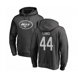 New York Jets #44 Harvey Langi Ash One Color Pullover Hoodie