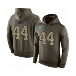 New York Jets #44 Harvey Langi Green Salute To Service Pullover Hoodie
