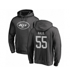 New York Jets #55 Ryan Kalil Ash One Color Pullover Hoodie