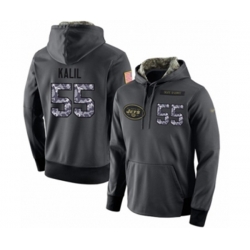 New York Jets #55 Ryan Kalil Stitched Black Anthracite Salute to Service Player Performance Hoodie