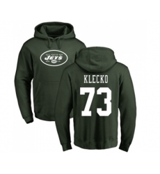New York Jets #73 Joe Klecko Green Name & Number Logo Pullover Hoodie