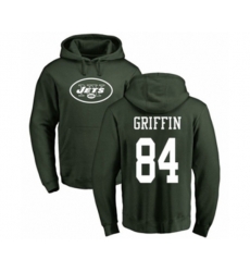 New York Jets #84 Ryan Griffin Green Name & Number Logo Pullover Hoodie
