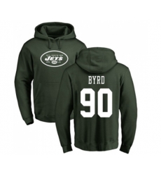 New York Jets #90 Dennis Byrd Green Name & Number Logo Pullover Hoodie
