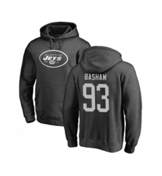 New York Jets #93 Tarell Basham Ash One Color Pullover Hoodie