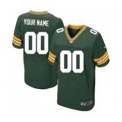 Green Bay Packers Customized Elite Green Team Color Football Jersey