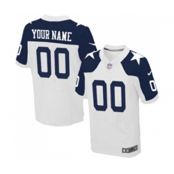 Dallas Cowboys Customized Elite White Throwback Alternate Football Jersey