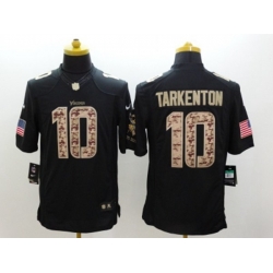 Minnesota Vikings #10 Fran Tarkenton black Salute to Service Jerseys(Limited)