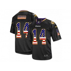 Minnesota Vikings #14 Stefon Diggs Elite Black USA Flag Fashion NFL Jersey