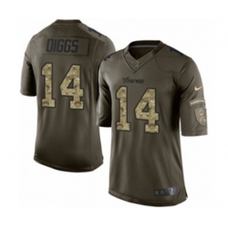 Minnesota Vikings #14 Stefon Diggs Limited Green Salute to Service NFL Jersey