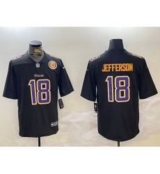 Minnesota Vikings #18 Justin Jefferson Black Vapor Untouchable Limited Stitched Jersey (2)