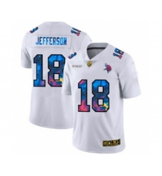 Minnesota Vikings #18 Justin Jefferson White Multi-Color 2020 Football Crucial Catch Limited Football Jersey