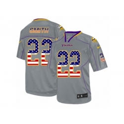 Minnesota Vikings #22 Harrison Smith Elite Grey USA Flag Fashion NFL Jersey