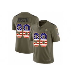 Minnesota Vikings #98 Linval Joseph Limited Olive USA Flag 2017 Salute to Service NFL Jersey