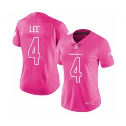 Women Arizona Cardinals #4 Andy Lee Limited Pink Rush Fashion Football Jersey
