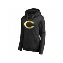 Women Cincinnati Reds Gold Collection Pullover Hoodie Black